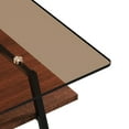 thumbnail image 5 of Coffee Table with Storage Shelf, 2-Tier Rectangle Coffee Table with Black Metal Legs, Coffee Tables with Tempered Glass Tabletop, Modern Table for Living Room Bed Room Apartment, Brown, 5 of 9