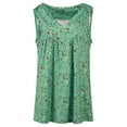 thumbnail image 2 of Innerwin Haut d'Été Col en V Débardeurs pour Femmes Imprimé Floral Boho T-Shirts Vert 3TG, 2 of 5