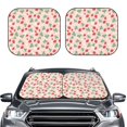 thumbnail image 2 of Wukai Strawberry And Flowers Print Windshield Sun Shade, Car Front Window Shades Sunshade Cover Sun Visor Shield Block Automotive Interior Protector Blocks UV Rays-Medium, 2 of 6