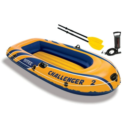 Intex Challenger 2, 2 Person Inflatable Raft with Oars & Air Pump