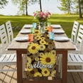 thumbnail image 4 of Table Runners 108 Inches Long Dress Scarves, Spring Daisy Farmhouse Coffee/Dining/Kitchen Table Runner for Living Room, Botanical Brown Yellow Flowers Oil Painting 13x108 Inch, 4 of 9