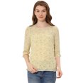 thumbnail image 1 of INSPIRE CHIC Women's Floral Print Chiffon Ruffle 3/4 Sleeve Flowy Blouse 1 XL, 1 of 5