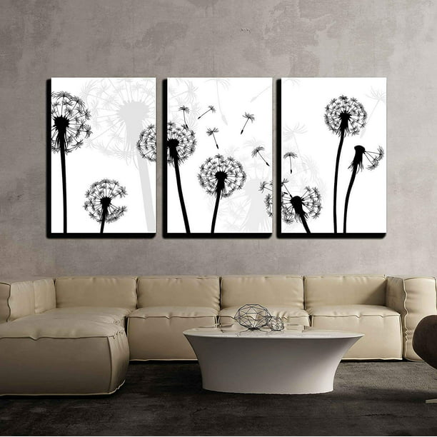 wall26 3 Piece Canvas Wall Art Black and White Style