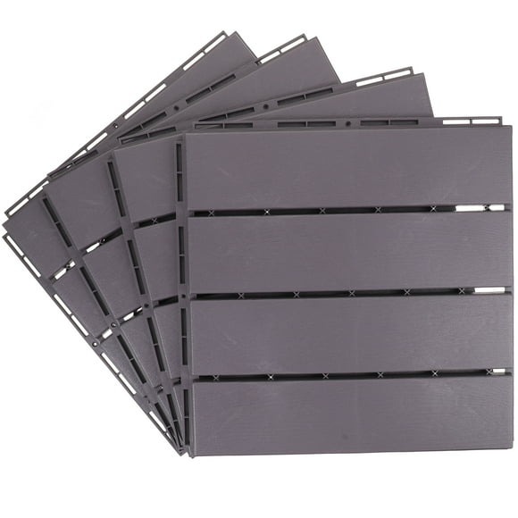 4pcs Interlocking Deck Tiles Imitation Wood Deck Tiles Outdoor Flooring Outdoor Decor