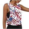 thumbnail image 2 of Jsaierl Womens 4th of July Tank Tops Casual Patriotic USA Flag Graphic Tees Cute Sleeveless T Shirts Camisole Athletic Crewneck Tanks S-XXL, 2 of 8