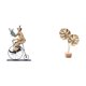 thumbnail image 1 of Figura de de resina, adorno de mesa, escultura de hoja, arte en metal, decoración para el hogar con base de madera, ideal para sala de estar, d, 1 of 8