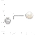 thumbnail image 3 of Primal Silver Sterling Silver Rhodium-plated CZ and Imitation Shell Pearl Front and Back Earrings, 3 of 5