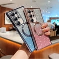 thumbnail image 5 of for Samsung Galaxy S23 Ultra Magnetic Phone Case,Compatible with MagSafe Charging,Gradient Bling Glitter Case for Women Girls,Luxury Plating Clear Soft TPU Shockproof Phone Cover,Black, 5 of 13