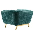 thumbnail image 6 of Armchair Accent Chair, Velvet, Teal Blue, Modern Contemporary Urban Design, Living Lounge Room Hotel Lobby Hospitality, 6 of 8