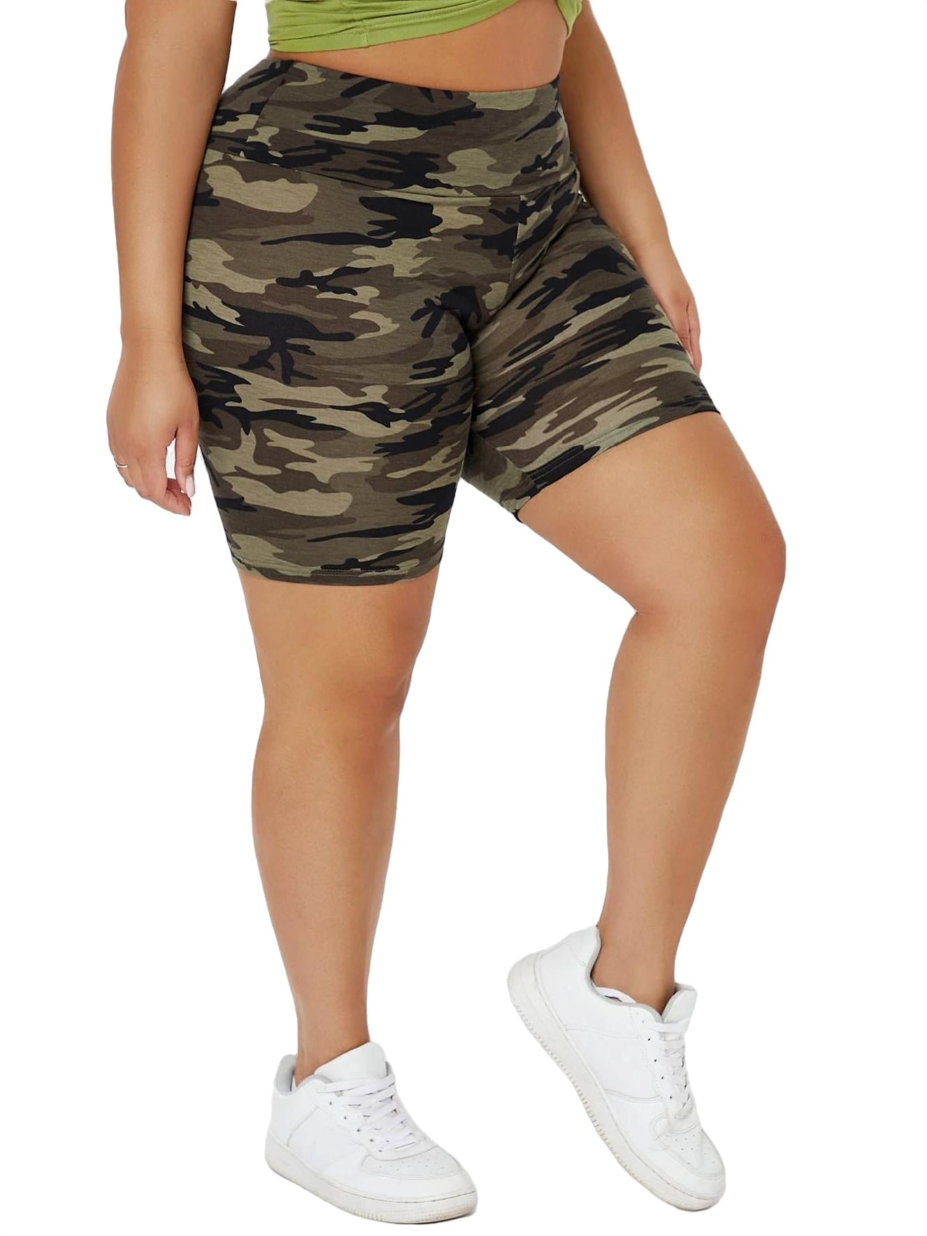 camo biker shorts