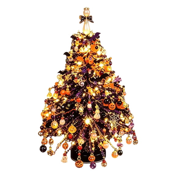 DIY Beaded Christmas Tree Making Kit, Sparkling Colorful Tabletop Decor Mini Christmas Tree Craft Set