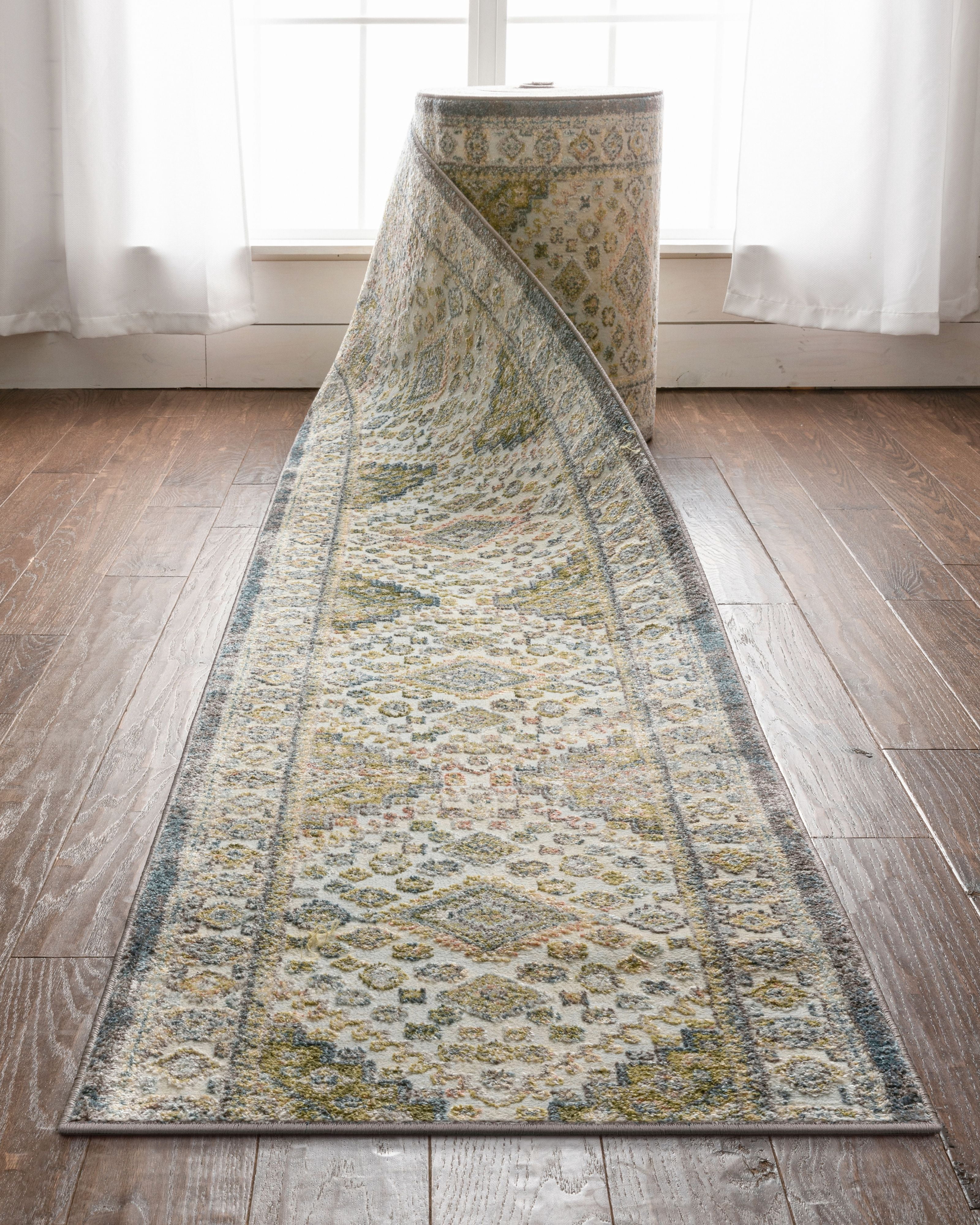 Runner Rug Collection Well Woven Custom Size Runner - Choose Your Length - Aryn Green Tribal ...