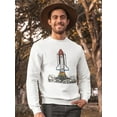 thumbnail image 2 of A Rocket Taking Off To Space Sweatshirt Men -Image by Shutterstock, Male 3X-Large, 2 of 4