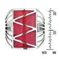 thumbnail image 2 of AeraVida Stripe Line Zig-zag Red Coral .925 Silver Ring-7, 2 of 6