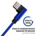 thumbnail image 5 of LBECLEY 10Ft Type C Cable Fast Charging Usb C Cable Right Angle 90° Elbow Nylon Braided Usb A To C 66W Fast Charging Cable Type C Light Up Charging Cable Fast Charge Blue One Size, 5 of 9