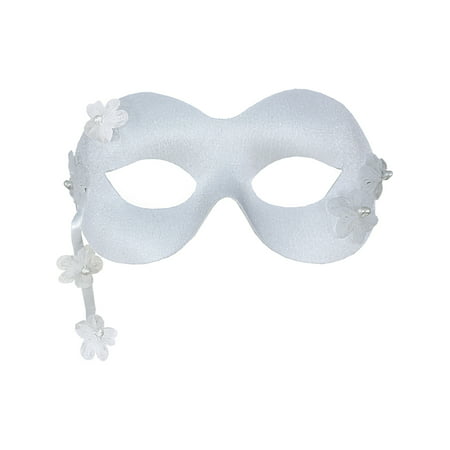 White Fabric Italian Mask Costume Dress Up Bridal Adult Sizes: One Size