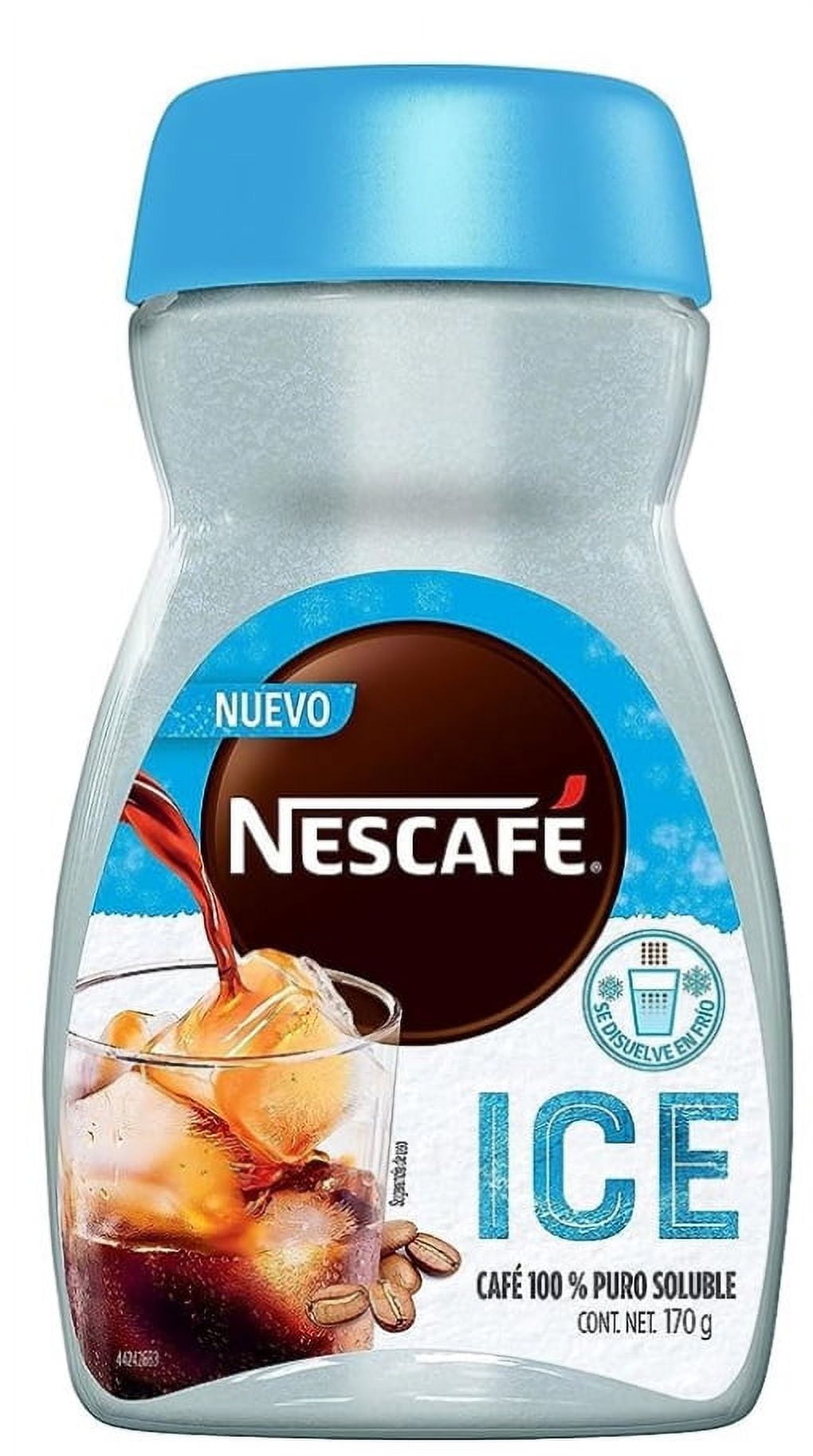 NESCAFÃ‰ Ice Iced Soluble Coffee, Dark Roast, 170g Glass Container