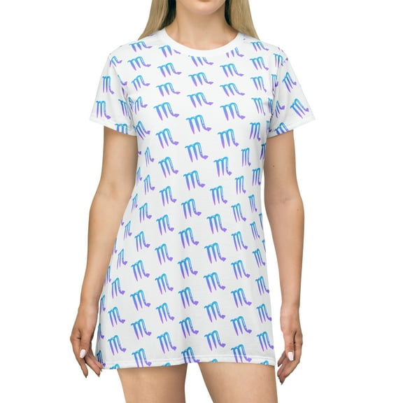 White Scorpio Zodiac T-Shirt Dress 2.0