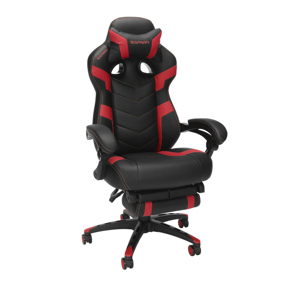 RESPAWN 110 Pro Racing Style Gaming Chair, Reclining Ergonomic Chair with Built-in Footrest, in Red (RSP-110V2-RED)