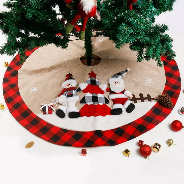 Black plaid christmas tree skirt discount