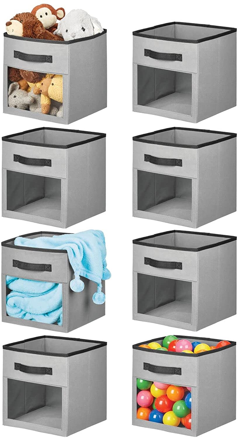 Soft Fabric Closet Storage Organizer Cube with Front View Window Bin