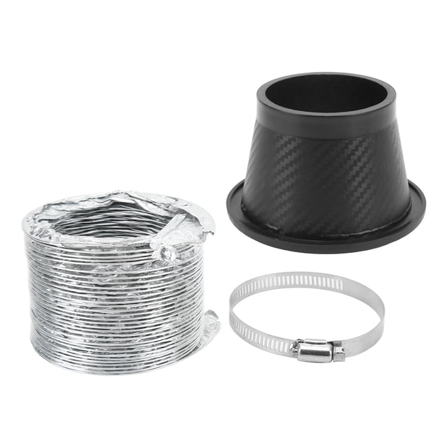 Front Bumper Air Inlet Pipe, Universal Easy Installation Air Intake Pipe Funnel Kit Carbon Fiber Style For Most Vehicles