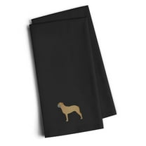Bullmastiff Black Embroidered Towel Set of 2