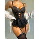 thumbnail image 2 of Conjunto de lencería erótica para mujer, lencería Sexy, sujetador y bragas, ligas, disfraces, 2 of 4