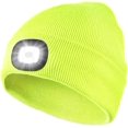 thumbnail image 1 of LED luminous knitted lamp cap warm cap outdoor charging head lamp cap (yellow), 1 of 5