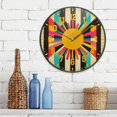 thumbnail image 3 of Yayeee Wall Clock Battery Operated 11.9" Silent Quartz Non-Ticking for Living Room Decor, Geometric Sun, 3 of 8