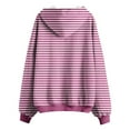 thumbnail image 4 of TYGHBN Women's Casual Fashion Style Autumn/Winter Striped Print Zipper Pocket Top Hoodie L Hoodie Tunic Length Hoodie Long Hoodie Women Whole Color Drawstring Casual Hoodie Zipper Jacket Women Zip, 4 of 4