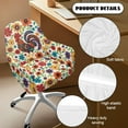 thumbnail image 5 of Xixirimido Boho Style Floral Rooster Pattern Stretch Office Chair Cover Swivel Accent Dining Chair Cover for Armrest Chair Universal Armchair Slipcovers Mid Back Desk Chair Protector, 5 of 7