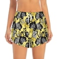 thumbnail image 2 of Gukieu Orchids Flowers Print Women's Sports Shorts with Drawstring Elastic Waistband for Running, Yoga, Fitness-Medium, 2 of 7