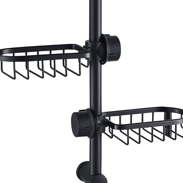 Estante De Almacenamiento Para Barra De Ducha De Baño, Soporte De Jabón De Aluminio Espacial, Escurridor De Grifo De Cocina Con Ganchos, Instalación Sin Perforaciones Kearding HA020051-00