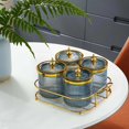 thumbnail image 4 of Dried Fruit Tray with Lid Dessert Serving Plate Food Storage Container Wedding Nuts Plate Snack Candy Bowl for, gray 4 grids, Optional, 4 of 7