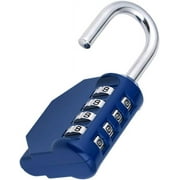 ZHEGE Combination Locker Lock, 4 Digit Outdoor Padlock for Gym, School, Gates, Doors, Fence, Hasps and Storage (Blue)