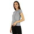 thumbnail image 4 of Inkmeso Solid Short Sleeve Basic T-Shirt For Womens Patch Pocket Casual Summer Basic Top, 4 of 7