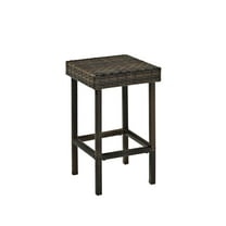 Crosley Furniture Palm Harbor Wicker Counter Height Outdoor Bar Stools, Set of 2, for Backyard, Patio, Deck