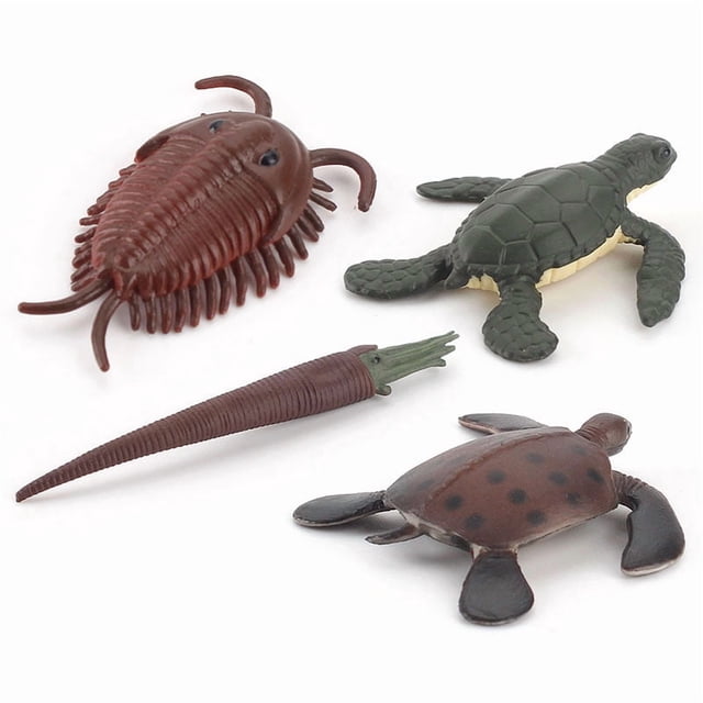 Set de figuras de animales marinos antiguos de PVC Ocean Life, 4 piezas