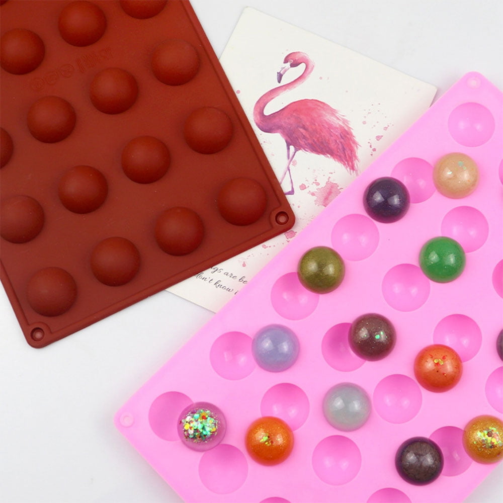 Silicone Mould 24 Small Semi-Circle/Half Spheres/Balls-Cake Pops/Chocolates 1" 