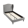thumbnail image 3 of Rustic Manor Eloisa Linen Upholstered Platform Bed Twin XL Size, Grey, 3 of 8