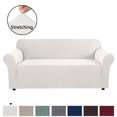 thumbnail image 1 of H.VERSAILTEX 1-Piece Jacquard Spandex Sofa Stretch Slipcover, Ivory, 1 of 7