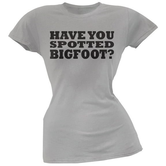 Have You Spotted Big Foot Flip Up Grey Juniors T-Shirt - 2X-Large