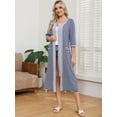 thumbnail image 6 of Robes for Women: Syphoria Zip Up Front Summer Robe for Women, 3/4 Sleeves Lightweight Housecoat with Pockets, 6 of 6