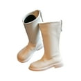 thumbnail image 3 of MAWCLOS Girls Booties Tall Knee High Boots Anti-Slip Casual Riding Boot Back Zip Outdoor Winter Shoes White 9toddlers, 3 of 8