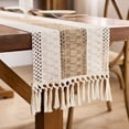 thumbnail image 4 of Boho Table Runner for Fall Home Decor with Tassels 72 Inches Long Farmhouse Rustic Table Runner Macrame Burlap Table Decoration for Living Room Bridal Shower, 4 of 7