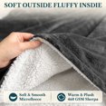 thumbnail image 3 of PAVILIA Fleece Sherpa Wearable Blanket Sweatshirt Hoodie for Kids Dark Gray, 3 of 7