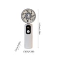 thumbnail image 3 of Weloille Foldable Handheld Fan 1 Pack with Power Cord, Digital Display USB Rechargeable Cooling Fan, 5 Speed Adjustable Low Noise Desktop Fan for Office Home Outdoor Travel Use, 3 of 6