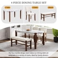 thumbnail image 5 of Harper & Bright Designs 3 Piece Modern Rubberwood Space Saving Dining Table with Chair & Bench Off-White, 5 of 17