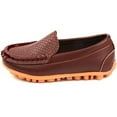 thumbnail image 2 of DADAWEN Boys Soft Split Leather Slip-On Loafer Dress Shoes 7 Size, 2 of 5